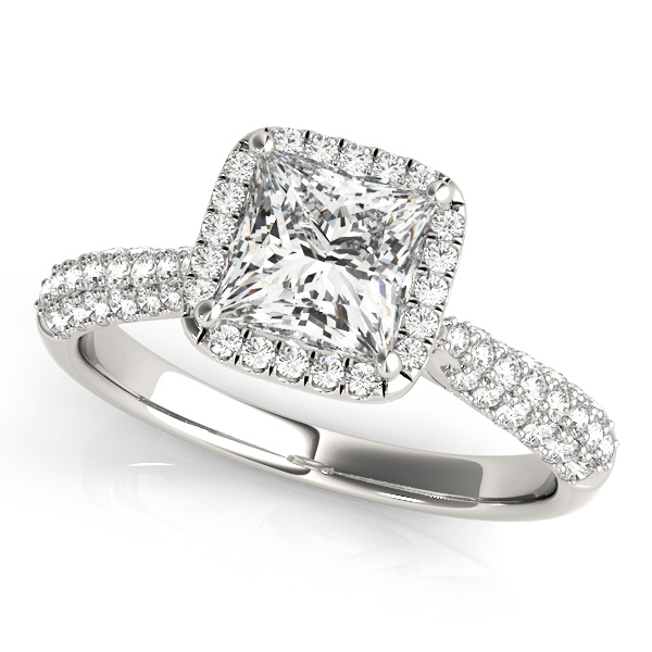 1 25 Ct Forever One Ghi Moissanite Square Micro Pave Halo