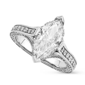 3.80 CT MARQUISE MOISSANITE FOREVER ONE GHI ENGAGEMENT RING