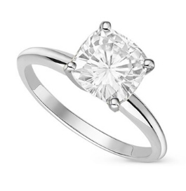 0.60 - 2.40 CT CUSHION MOISSANITE FOREVER ONE GHI SOLITAIRE RING