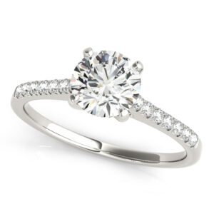 1.10-2.00 CT ROUND MOISSANITE FOREVER ONE & DIAMOND ENGAGEMENT RING