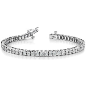 5.10-7.36 CT MOISSANITE ROUND FOREVER ONE BEZEL TENNIS BRACELET