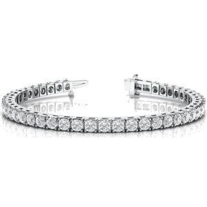 5.00 CT MOISSANITE ROUND FOREVER ONE TENNIS BRACELET