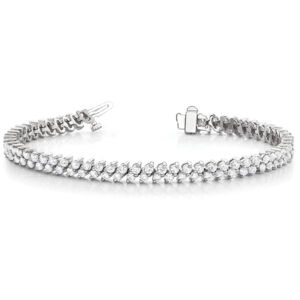 6.36 CT MOISSANITE ROUND FOREVER ONE TENNIS BRACELET