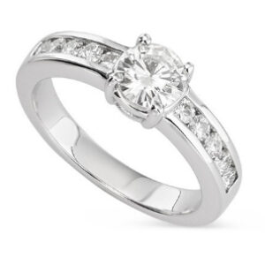 0.65 - 1.05ctw Round Brilliant Moissanite Ring