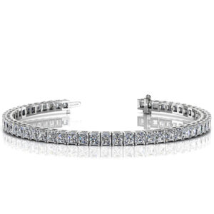 6.40 - 17.22 CT Semi Channel Square Brilliant Moissanite Bracelet