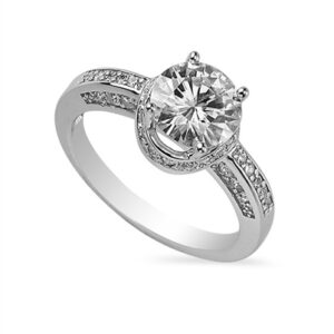 2.80 ctw Round Brilliant Moissanite Halo Ring