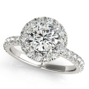 2.75 CT FOREVER ONE MOISSANITE WHITE GOLD ROUND MICRO ENGAGEMENT RING