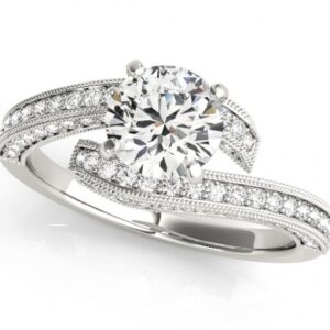 3.40 CT ROUND MOISSANITE FOREVER ONE GHI PAVE WRAP ENGAGEMENT RING
