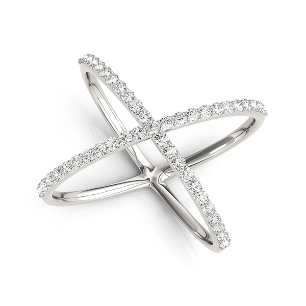 0.60 CT FOREVER ONE MOISSANITE FASHION MODERN CRISS CROSS MICRO PAVE RING LKJewelry Designs Moissanite Jewelry Miami